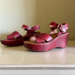 Kork Ease Ava Leather Wedge Sandals